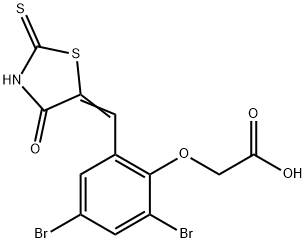 2-[2,4-dibromo-6-[(4-oxo-2-thioxo-5-thiazolidinylidene)methyl]phenoxy]-acetic Acid