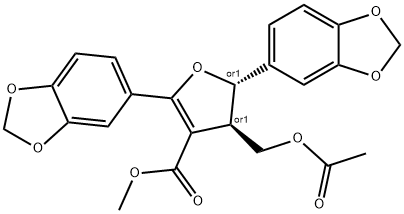methyl 4-acetoxymethyl-4,5-dihydro-2,5-bis(3,4-methylenedioxyphenyl)-3-furancarboxylate