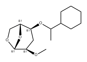 .beta.-D-ribo-Hexopyranose, 1,6-anhydro-4-O-(1-cyclohexylethyl)-3-deoxy-2-O-methyl-