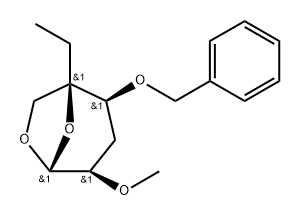 .beta.-D-ribo-Hexopyranose, 1,6-anhydro-3-deoxy-5-C-ethyl-2-O-methyl-4-O-(phenylmethyl)-