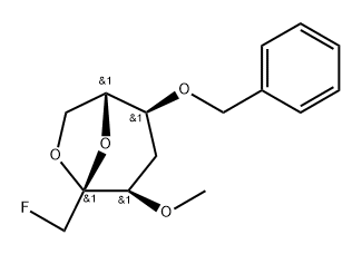 .beta.-D-ribo-2-Heptulopyranose, 2,7-anhydro-1,4-dideoxy-1-fluoro-3-O-methyl-5-O-(phenylmethyl)-