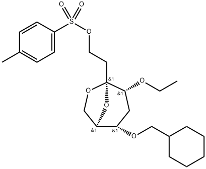.beta.-D-ribo-3-Octulopyranose, 3,8-anhydro-6-O-(cyclohexylmethyl)-2,5-dideoxy-4-O-ethyl-, 4-methylbenzenesulfonate