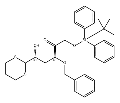 D-erythro-Hexos-5-ulose, 3-deoxy-6-O-(1,1-dimethylethyl)diphenylsilyl-4-O-(phenylmethyl)-, cyclic 1-(1,3-propanediyl dithioacetal)