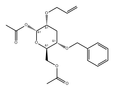.alpha.-D-ribo-Hexopyranose, 3-deoxy-4-O-(phenylmethyl)-2-O-2-propenyl-, diacetate