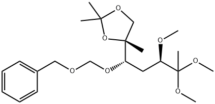 arabino-2-Heptulose, 1,4-dideoxy-6-C-methyl-3-O-methyl-6,7-O-(1-methylethylidene)-5-O-(phenylmethoxy)methyl-, dimethyl acetal