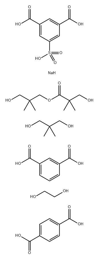 5-Sulfo-1,3-benzenedicarboxylic acid, monosodium salt polymer with 1,3-benzene dicarboxylic acid, 1,4-benzenedicarboxylic acid, 2,2-dimethyl-1,3-propanediol, 1,2-ethanediol and 3-hydroxy-2,2- dimethylpropyl 3-hydroxy-2,2-dimethylpropanoate