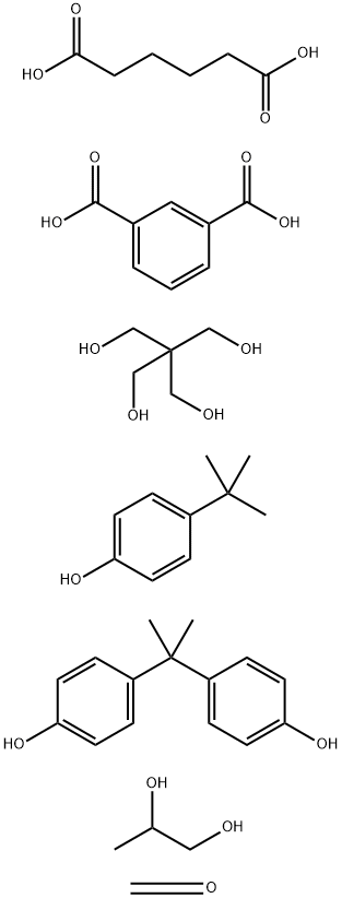 1,3-Benzenedicarboxylic acid, polymer with 2,2-bis(hydroxymethyl)-1,3-propanediol, 4-(1,1-dimethylethyl)phenol, formaldehyde, hexanedioic acid, 4,4'-(1-methylethylidene)bis[phenol] and 1,2-propanediol