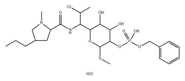 L-threo-α-D-galacto-Octopyranoside, methyl 7-chloro-6,7,8-trideoxy-6- [[(1-methyl-4-propyl-2-pyrrolidinyl)carbonyl]amino ]-1-thiomethyl, 2-(phenylmethyl hydrogen phosphate), monohydrochloride, (2S-trans)-