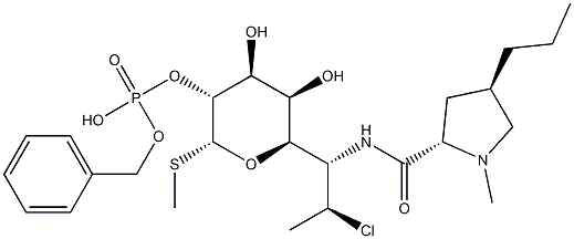 L-threo-α-D-galacto-Octopyranoside, methyl 7-chloro-6,7,8-trideoxy-6- [[(1-methyl-4-propyl-2-pyrrolidinyl)carbonyl]amino ]-1-thio-, 2-(phenylmethyl hydrogen phosphate), (2S-trans)-