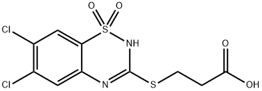 3-[(6,7-Dichloro-2H-1,2,4-benzothiadiazine 1,1-dioxide)-3-ylthio]propanoic acid