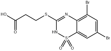 3-[(5,7-Dibromo-2H-1,2,4-benzothiadiazine 1,1-dioxide)-3-ylthio]propanoic acid