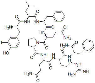 3-iodotyrosyl-leucyl-phenylalanyl-glutaminyl-prolyl-glutaminyl-arginyl-phenylalaninamide
