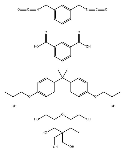 1,3-Benzenedicarboxylic acid, polymer with 1,3-bis(isocyanatomethyl)benzene, 2-ethyl-2-(hydroxymethyl)-1,3-propanediol, 1,1'-[(1-methylethylidene) bis(4,1-phenyleneoxy)]bis[2-propanol] and 2,2'-oxybis[ethanol]