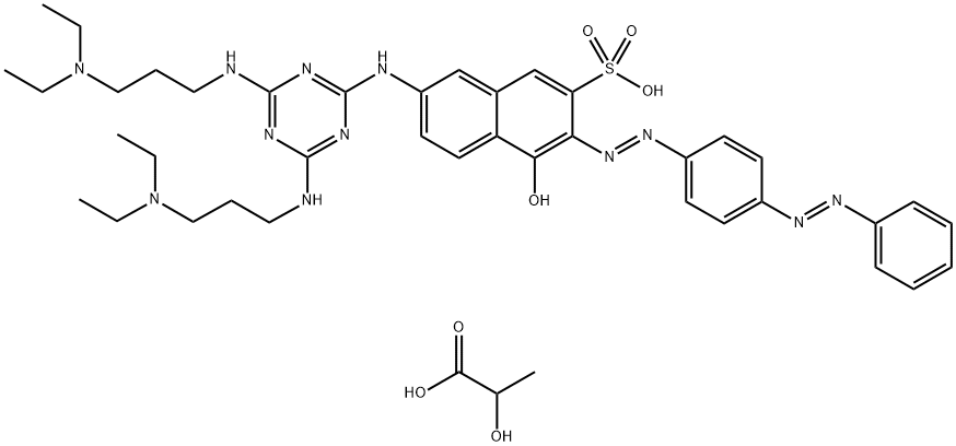 Propanoic acid, 2-hydroxy-, compd. with 7-[[4,6-bis[[3-(diethylamino) propyl]amino]-1,3,5-triazin-2-yl]amino]-4-hydroxy -3-[[4-(phenylazo)phenyl]azo]-2-naphthalenesulfonic acid (1:1)