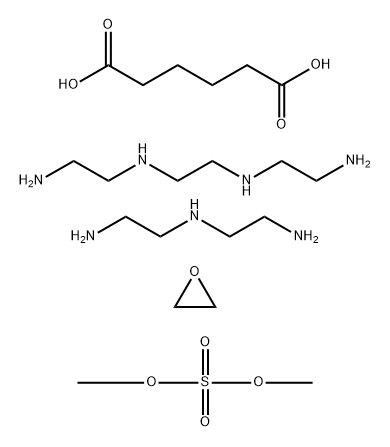 Hexanedioic acid, polymer with N-(2-aminoethyl)-1,2-ethanediamine, N,N'-bis(2-aminoethyl)-1,2-ethanediamine and oxirane, compd. with dimethyl sulfate