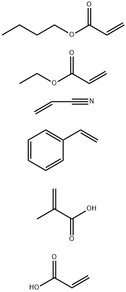 2-Propenoic acid, 2-methyl-, polymer with butyl 2-propenoate, ethenylbenzene, ethyl 2-propenoate, 2-propenenitrile and 2-propenoic acid