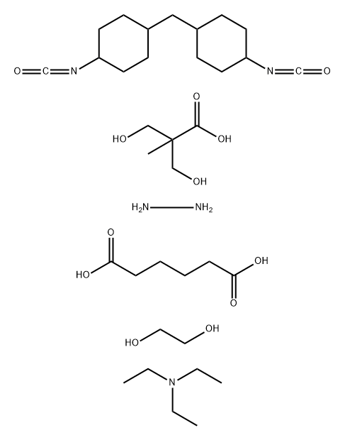 Hexanedioic acid, polymer with 1,2-ethanediol, hydrazine, 3-hydroxy-2-(hydroxymethyl)-2-methylpropanoic acid and 1,1'-methylenebis[4-isocyanatocyclohexane], compd. with N,N-diethylethanamine