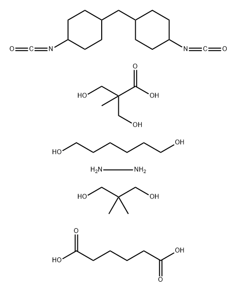 Hexanedioic acid polymer with 2,2-dimethyl-1,3-propanediol, 1,6-hexanediol, hydrazine, 3-hydroxy-2-(hydroxymethyl)-2-methylpropanoic acid and 1,1'-methylenebis(4-isocyanatocyclohexane)