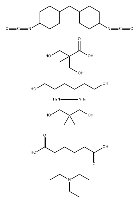 Hexanedioic acid polymer with 2,2-dimethyl-1,3-propanediol, 1,6-hexanediol, hydrazine, 3-hydroxy-2-(hydroxymethyl)-2-methylpropanoic acid and 1,1'-methylenebis[4-isocyanatocyclohexane], compd. with N,N-diethylethanamine