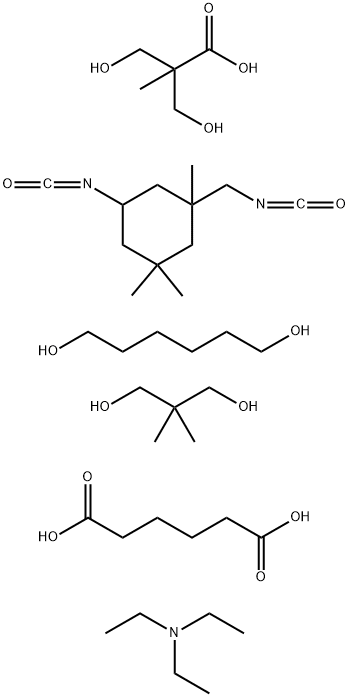 Hexanedioic acid, polymer with 2,2-dimethyl-1,3-propanediol, 1,6-hexanediol, 3-hydroxy-2-(hydroxymethyl)-2-methylpropanoic acid and 5-isocyanato-1-(isocyanatomethyl)-1,3,3-trimethylcyclohexane, compd. with N,N-diethylethanamine