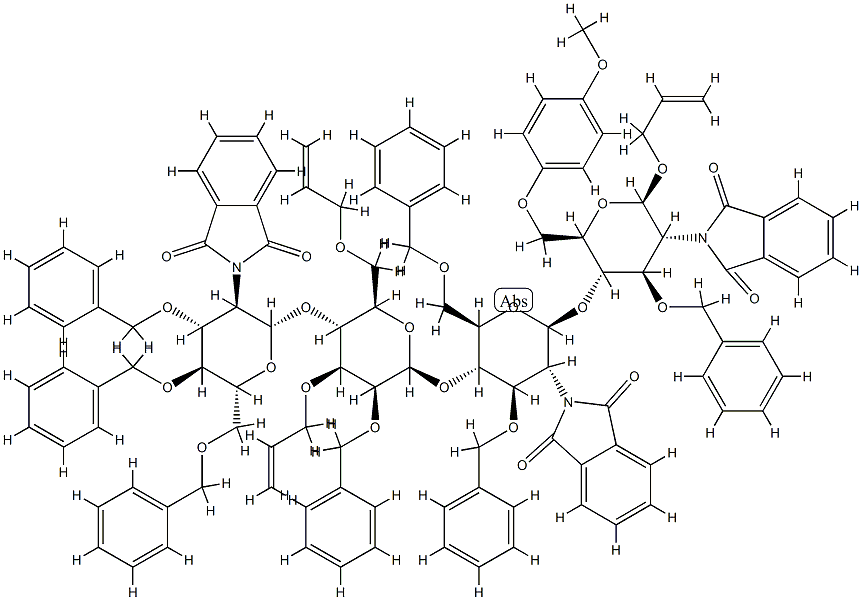 allyl O-(3,4,6-tri-O-benzyl-2-deoxy-2-phthalimido-beta-Glup)(1-4)-O-(3,6-di-O-allyl-2-O-benzyl-beta-Manp)(1-4)-O-3,6-di-O-benzyl-2-deoxy-2-phthalimido-beta-Glup(1-4)-3-O-benzyl-2-deoxy-6-O-4-methoxyphenyl-2-phthalimido-beta-Glup