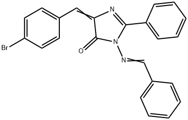 4H-Imidazol-4-one, 3,5-dihydro-5-((4-bromophenyl)methylene)-2-phenyl-3 -((phenylmethylene)amino)-