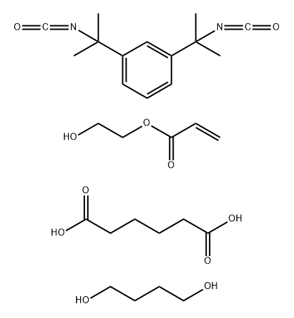 Hexanedioic acid, polymer with 1,3-bis(1-isocyanato-1-methylethyl)benzene and 1,4-butanediol, 2-hydroxyethyl acrylate-blocked