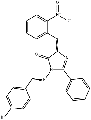 4H-Imidazol-4-one, 3,5-dihydro-3-(((4-bromophenyl)methylene)amino)-5-( (2-nitrophenyl)methylene)-2-phenyl-