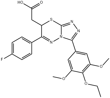 7H-1,2,4-Triazolo(3,4-b)(1,3,4)thiadiazine-7-acetic acid, 3-(3,5-dimet hoxyphenyl-4-ethoxyphenyl)-6-(4-fluorophenyl)-