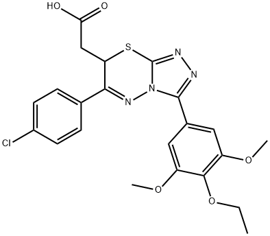 2-[3-(4-chlorophenyl)-9-(4-ethoxy-3,5-dimethoxy-phenyl)-5-thia-1,2,7,8 -tetrazabicyclo[4.3.0]nona-2,6,8-trien-4-yl]acetic acid