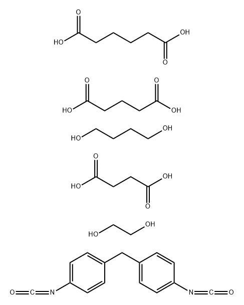 Hexanedioic acid, polymer with butanedioic acid, 1,4-butanediol, 1,2-ethanediol, 1,1-methylenebis4-isocyanatobenzene and pentanedioic acid