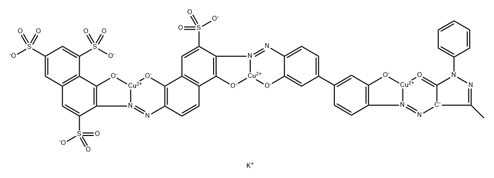 Cuprate(4-), [μ3-[7-[[6-[[4'-[(4,5-dihydro- 3-methyl-5-oxo-1-phenyl-1H-pyrazol-4-yl)azo ]-3,3'-dihydroxy[1,1'-biphenyl]-4-yl]azo]-1,5-dihydrox y-7-sulfo-2-naphthalenyl]azo]-8-hydroxy-1,3 ,6-naphthalenetrisulfonato(10-)]]tri-, tetrapotassium