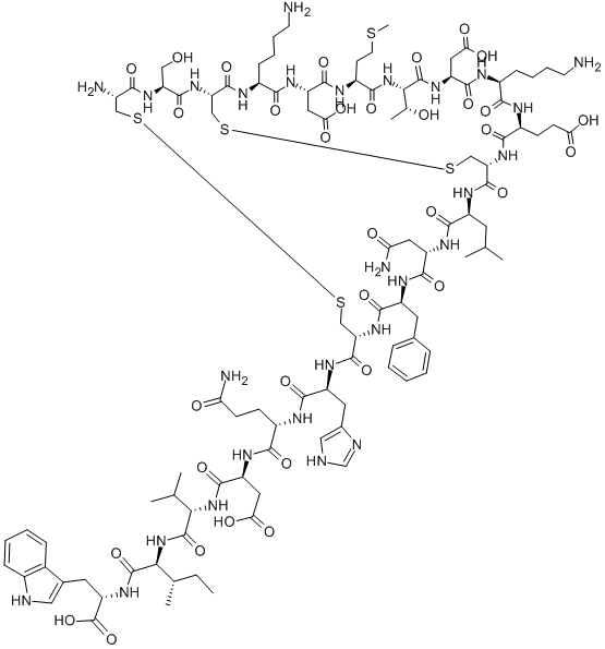 CYS-SER-CYS-LYS-ASP-MET-THR-ASP-LYS-GLU-CYS-LEU-ASN-PHE-CYS-HIS-GLN-ASP-VAL-ILE-TRP (DISULFIDE BRIDGE: CYS1- CYS15, CYS3-CYS11)
