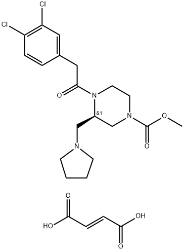 (R)-Methyl 4-(2-(3,4-dichlorophenyl)acetyl)-3-(pyrrolidin-1-ylmethyl)piperazine-1-carboxylate fumarate