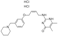 5,6-DIMETHYL-2-[4-[3-(1-PIPERIDINOMETHYL)PHENOXY]-(Z)-2-BUTENYLAMINO]-4(1H)-PYRIMIDONE DIHYDROCHLORIDE