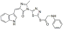 (5E)-3-[5-(2-anilinoacetyl)sulfanyl-1,3,4-thiadiazol-2-yl]-5-(1H-indol -3-ylmethylidene)-2-methyl-imidazol-4-one