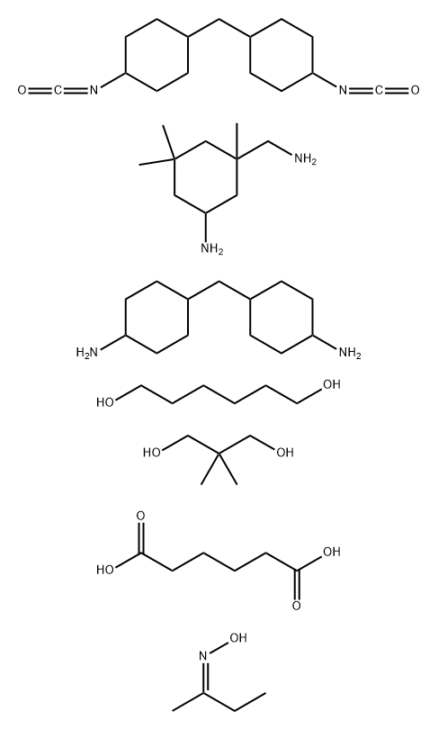 Hexanedioic acid, polymer with 5-amino-1,3,3-trimethylcyclohexanemethanamine, 2,2-dimethyl-1,3-propanediol, 1,6-hexanediol, 4,4'-methylenebis[cyclohexanamine] and 1,1'-methylenebis[4-isocyanatocyclohexane], Me Et ketone oxime-blocked