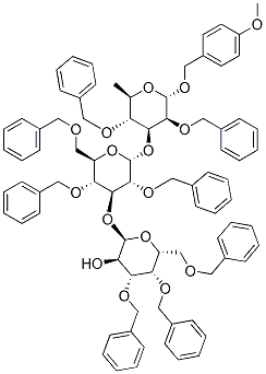 4-methoxybenzyl 2,4-di-O-benzyl-3-O-(2,4,6-tri-O-benzyl-3-O-(3,4,6-tri-O-benzyl-alpha-galactopyranosyl)-alpha-glucopyranosyl)-alpha-rhamnopyranoside