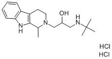 2H-Pyrido(3,4-b)indole-2-ethanol, 1,3,4,9-tetrahydro-alpha-(((1,1-dime thylethyl)amino)methyl-1-methyl-, dihydrochloride