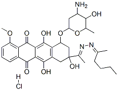 10-(4-amino-5-hydroxy-6-methyl-oxan-2-yl)oxy-8-[N-(hexan-2-ylideneamin o)-C-methyl-carbonimidoyl]-6,8,11-trihydroxy-1-methoxy-9,10-dihydro-7H -tetracene-5,12-dione hydrochloride