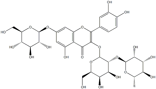 quercetin 3-O-alpha-rhamnopyranosyl(1-2)-beta-galactopyranoside-7-O-beta-glucopyranoside