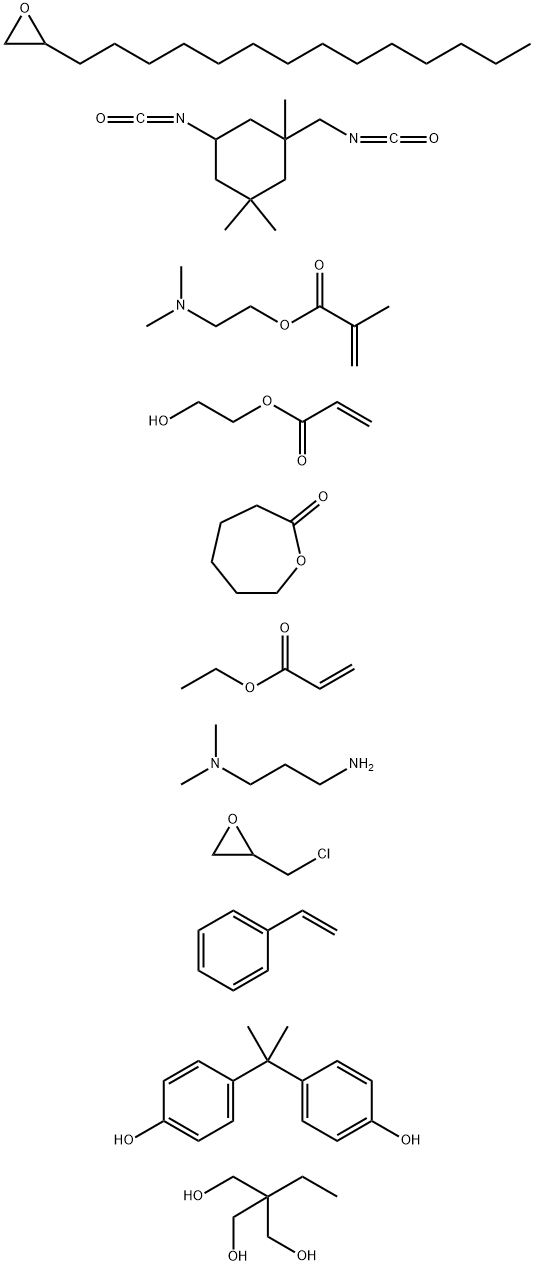 2-Propenoic acid, 2-methyl-, 2-(dimethylamino)ethyl ester, polymer with (chloromethyl)oxirane, N,N-dimethyl-1,3-propanediamine, ethenylbenzene, 2-ethyl-2-(hydroxymethyl)-1,3-propanediol, ethyl 2-propenoate, 2-hydroxyethyl 2-propenoate, 5-isocyanato-1-(iso