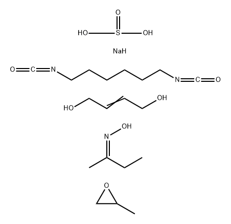 Sulfurous acid, monosodium salt, polymer with 2-butene-1,4-diol, 1,6-diisocyanatohexane and methyloxirane, Me Et ketone oxime-blocked