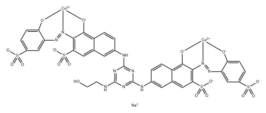 Cuprate(4-), .mu.-7,7-6-(2-hydroxyethyl)amino-1,3,5-triazine-2,4-diyldiiminobis4-(hydroxy-.kappa.O)-3-2-(hydroxy-.kappa.O)-5-sulfophenylazo-.kappa.N1-2-naphthalenesulfonato(8-)di-, tetrasodium