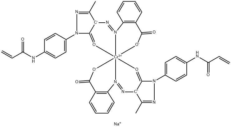 Chromate(1-), bis[2-[[4,5-dihydro-3-methyl- 5-oxo-1-[4-[(1-oxChromate(1-), bis[2-[[4,5-dihydro-3-methyl- 5-oxo-1-[4-[(1-oxo-2-propenyl)amino]phenyl]-1H -pyrazol-4-yl]azo]benzoato(2-)]o-2-propenyl)amin o]phenyl]-1H-pyrazol-4-yl]azo]benzoato(2-)]-, sodium