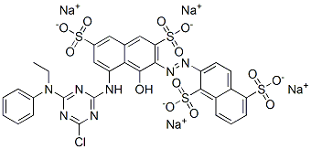 1,5-Naphthalenedisulfonic acid, 2-8-4-chloro-6-(ethylphenylamino)-1,3,5-triazin-2-ylamino-1-hydroxy-3,6-disulfo-2-naphthalenylazo-, tetrasodium salt