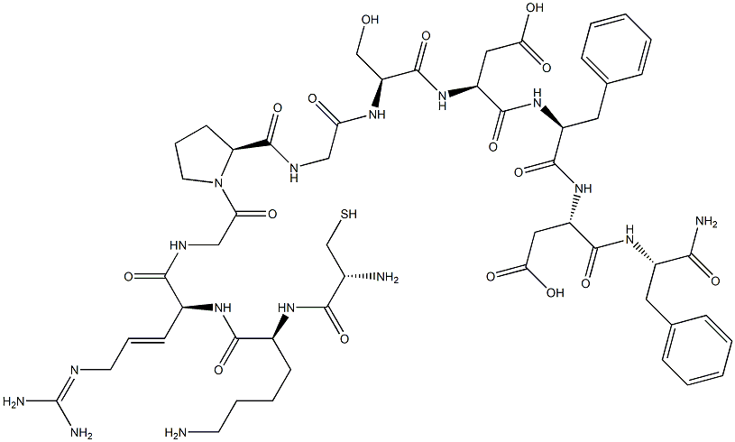 (3S)-3-[[(2S)-2-[[2-[[(2S)-1-[2-[[(E,2S)-2-[[(2S)-6-amino-2-[[(2R)-2-a mino-3-sulfanyl-propanoyl]amino]hexanoyl]amino]-5-(diaminomethylidenea mino)pent-3-enoyl]amino]acetyl]pyrrolidine-2-carbonyl]amino]acetyl]ami no]-3-hydroxy-propanoyl]amino]-3-[[(1S)-1-[[(1S)-1-[[(1S)-1-carbamoyl- 2-phenyl-ethyl]carbamoyl]-2-carboxy-ethyl]carbamoyl]-2-phenyl-ethyl]ca rbamoyl]propanoic acid