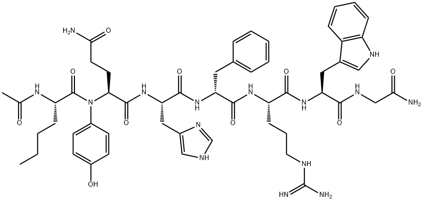 alpha-MSH (4-10)NH2, Ac-Nle(4)-Glu(gamma-4'-hydroxyanilide)(5)-Phe(7)-