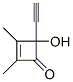 2-Cyclobuten-1-one, 4-ethynyl-4-hydroxy-2,3-dimethyl- (9CI)