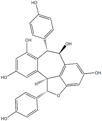 Benzo[6,7]cyclohepta[1,2,3-cd]benzofuran-4,6,8,10-tetrol,1,6,7,11b-tetrahydro-1,7-bis(4-hydroxyphenyl)-, (1S,6R,7S,11bS)-